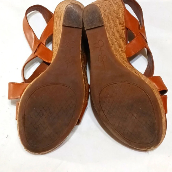 Jessica Simpson Brown Strappy Wedge Sandals Women'svsize 8.5 - Picture 8 of 12